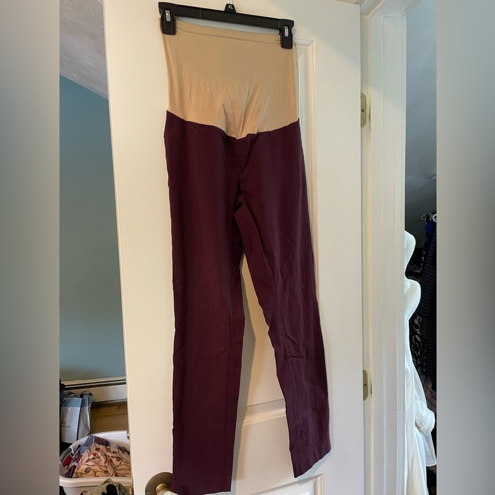 Motherhood maternity full panel purple pants